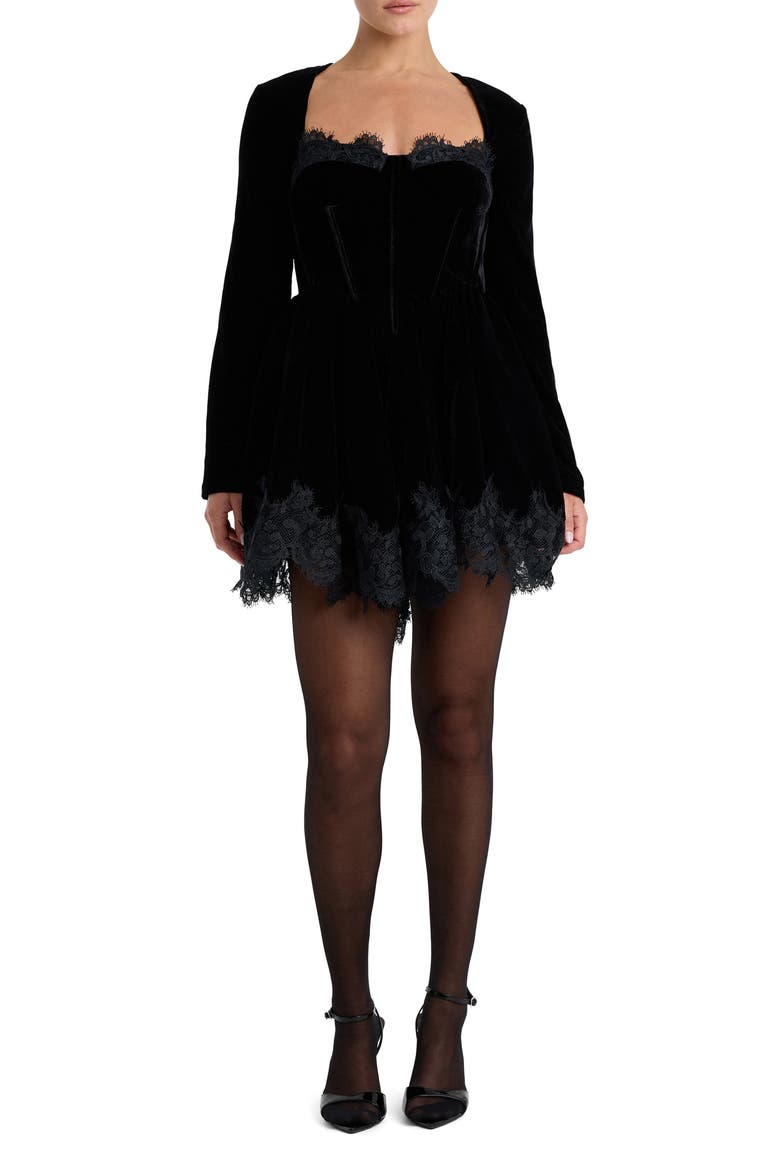 Austen Lace Detail Minidress, Main, color, BLACK