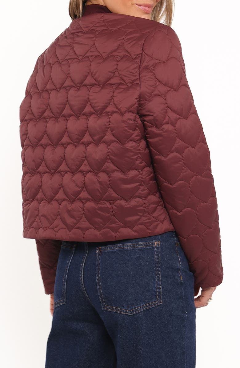 Petal & Pup Genevieve Heart Quilted Bomber Jacket, Alternate, color, Cherry