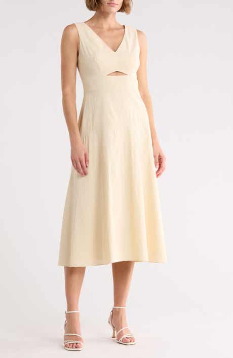 Theory Cutout Linen Blend Dress