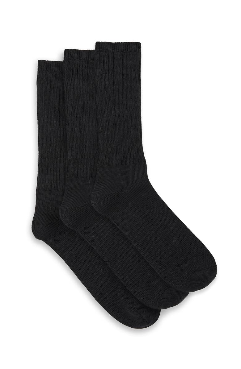 Harbor Bay by DXL Big & Tall 3-pk Extra-Wide Crew Socks V2, Main, color, Black
