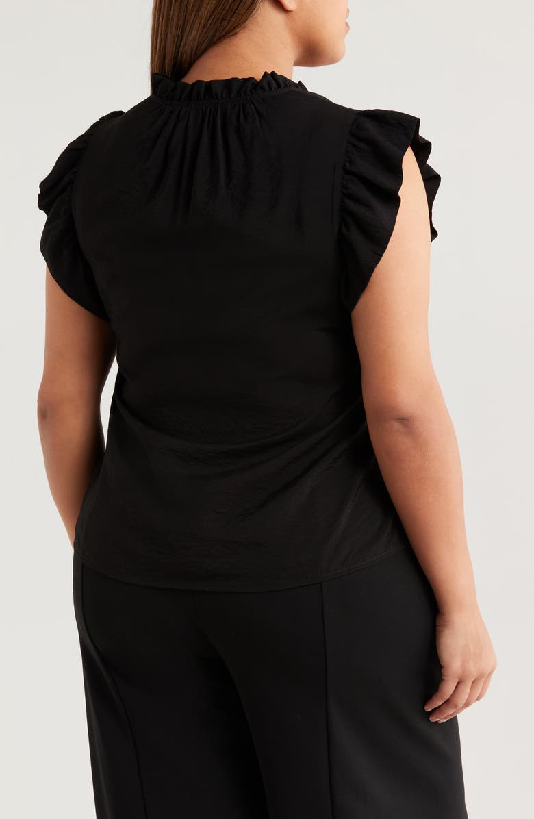 Anne Klein Textured Flutter Sleeve Woven Top, Alternate, color, 