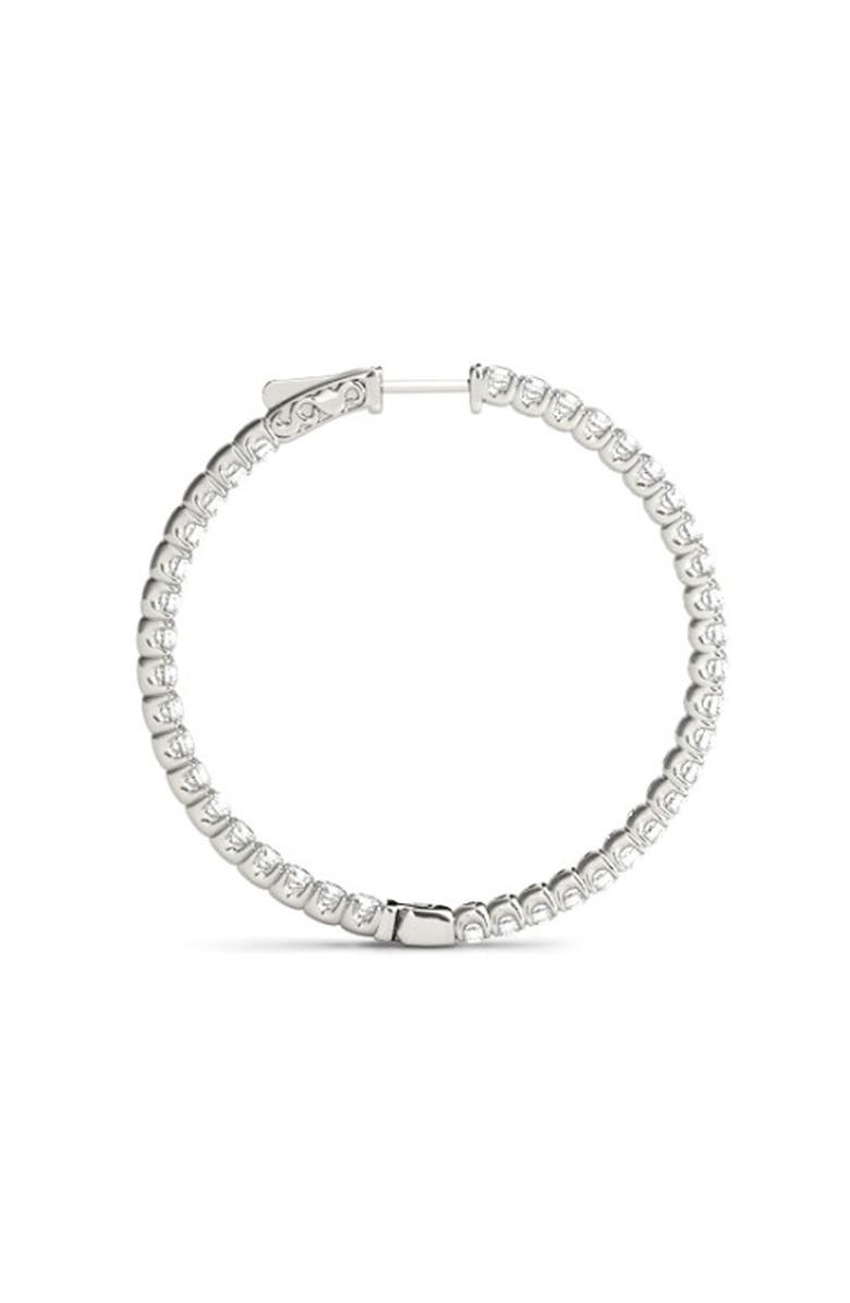 Bliss Diamond 1.75 ct Lab Grown Diamond Hoops Inside Outside 1 1/3" 14K Gold Vault Lock, Alternate, color, 14K White Gold