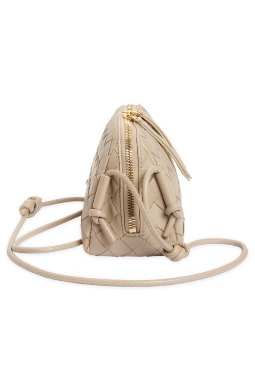 Bottega Veneta Mini Concert Intrecciato Leather Crossbody Bag In 9615 Ecru-gold