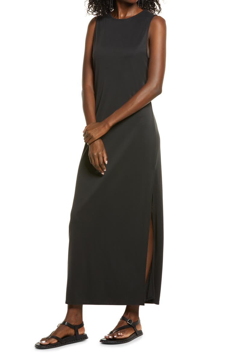 Wear Two Ways Knit Midi Dress, Main, color, BLACK