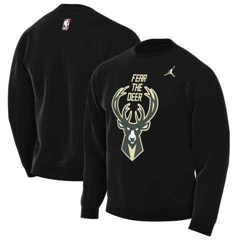 Men's Jordan Brand Black Milwaukee Bucks Statement Edition Sweatshirt