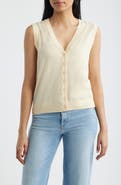 Mavi Jeans Button Front Cotton Sweater Vest