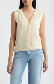Mavi Jeans Button Front Cotton Sweater Vest