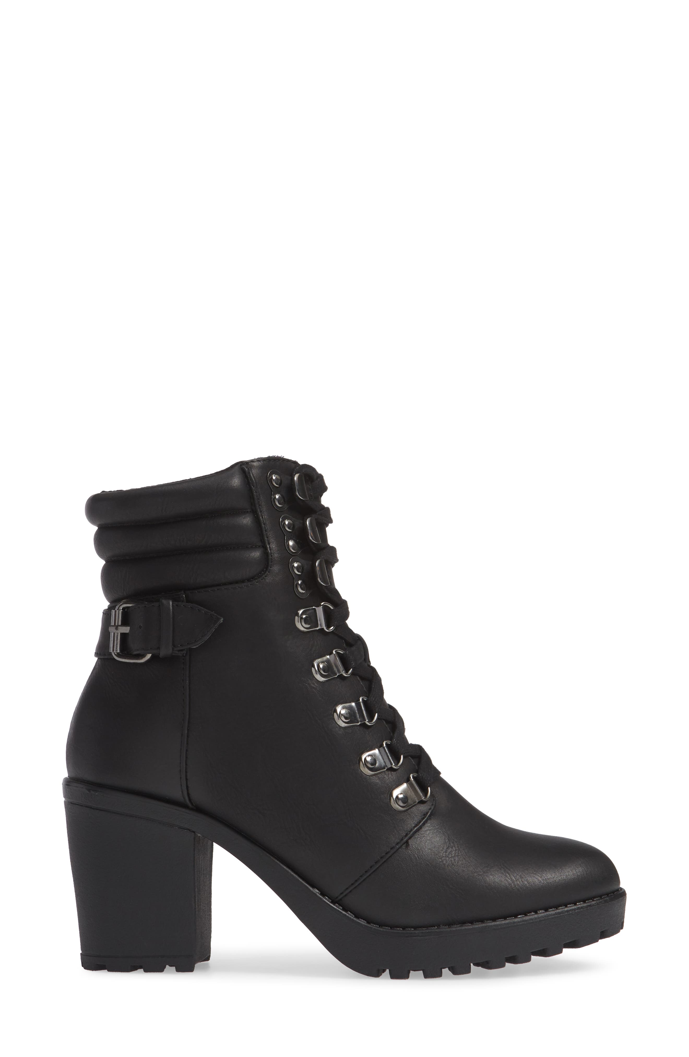 MIA Annamaria Lug Sole Combat Boot, Alternate, color, Black