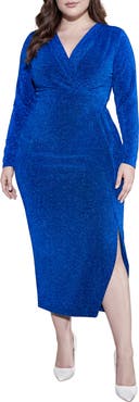 Standards & Practices Glitter Knit Long Sleeve Body-Con Dress