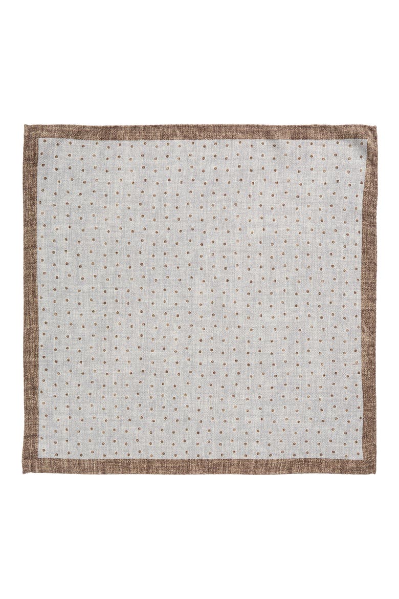 Thelon Dotted Silk Pocket Square, Alternate, color, TAN