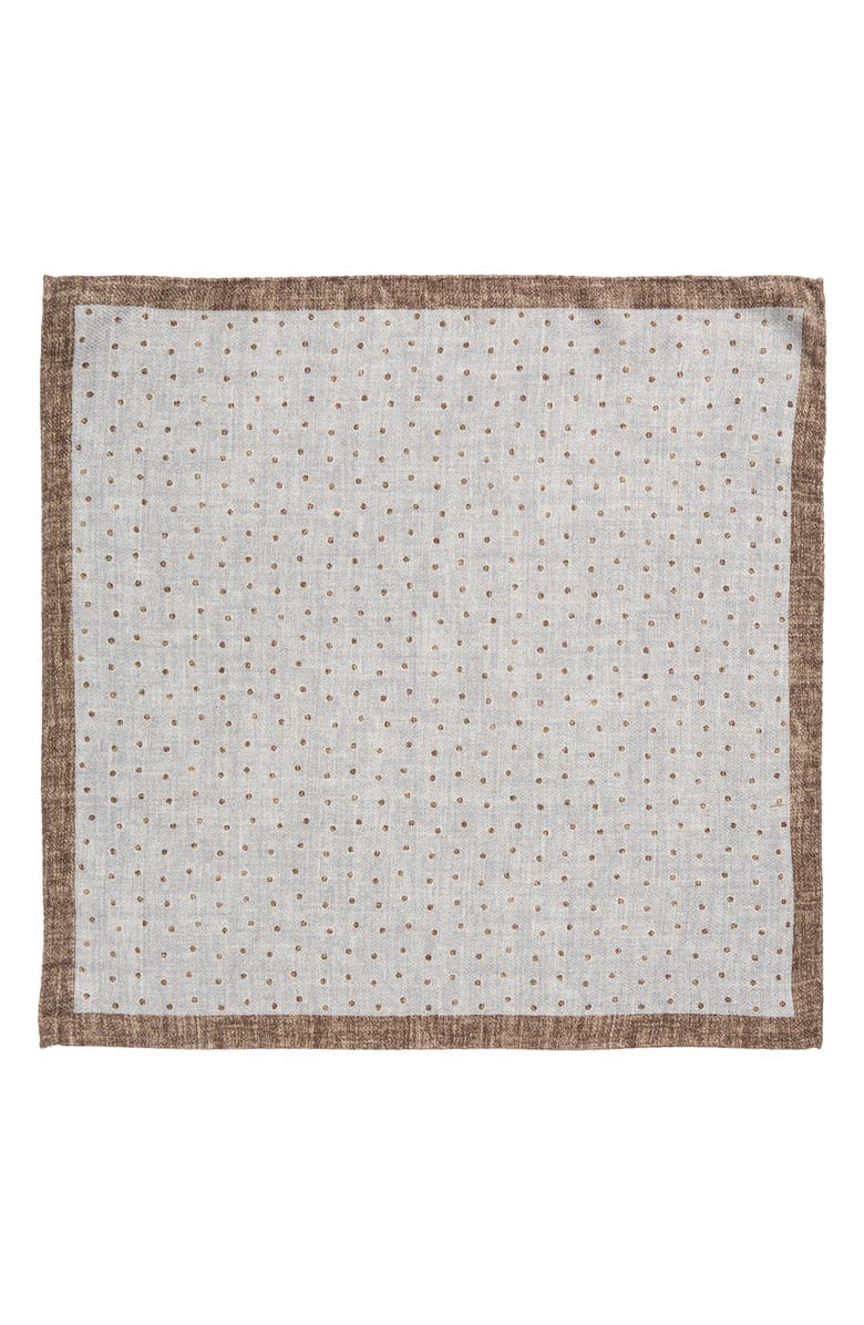 Jack Victor Thelon Dotted Silk Pocket Square, Alternate, color, Tan