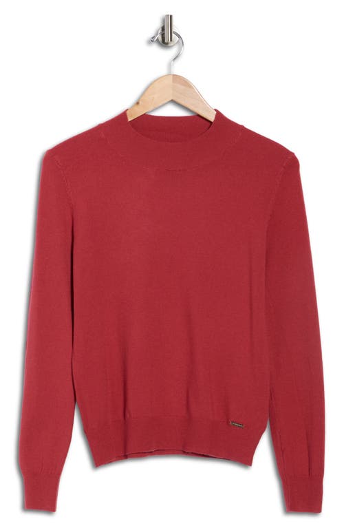 T Tahari Mock Neck Sweater In Red