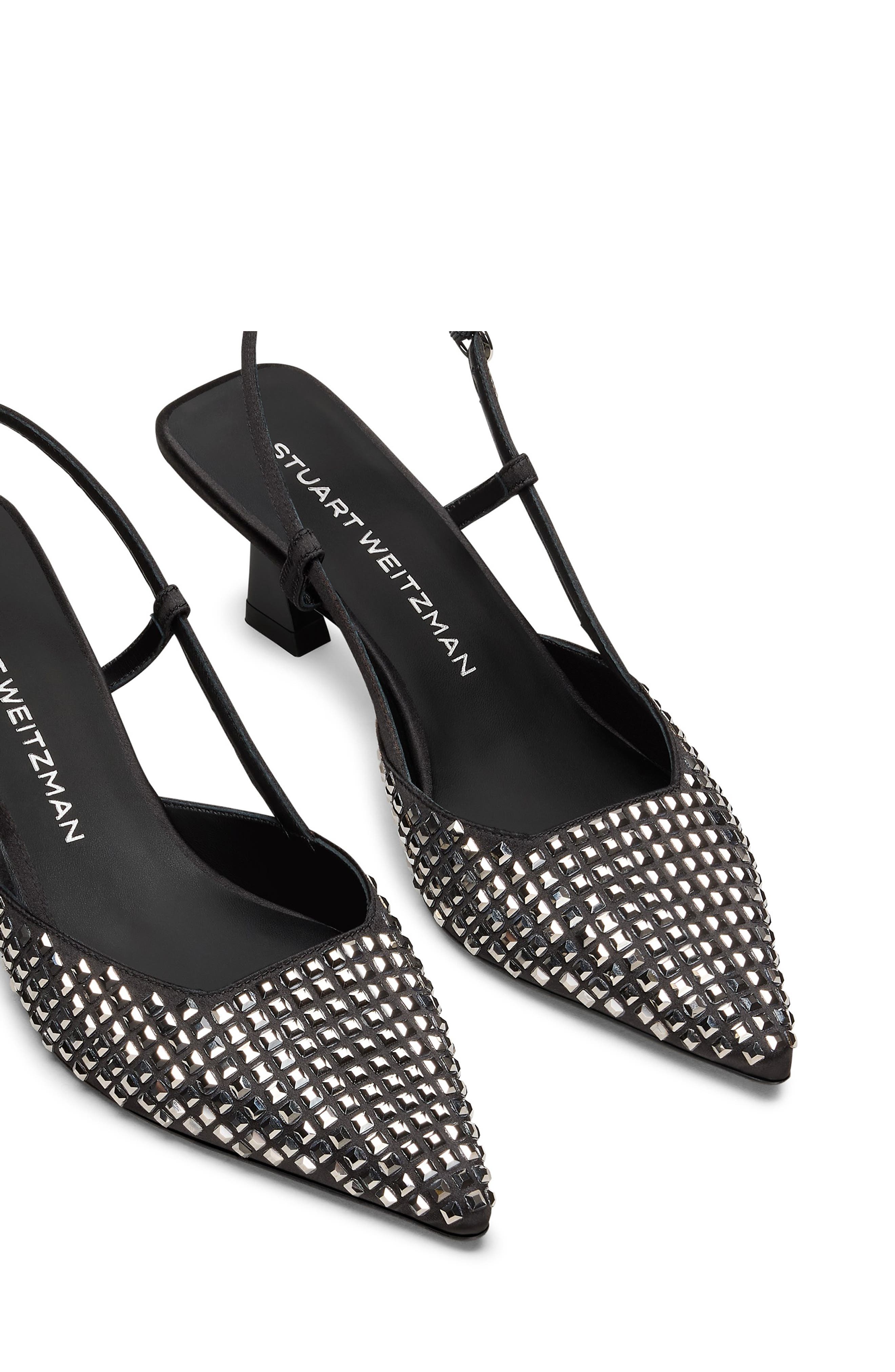 Stuart Weitzman Vinne Radiant Slingback 50 Pump, Alternate, color, Black