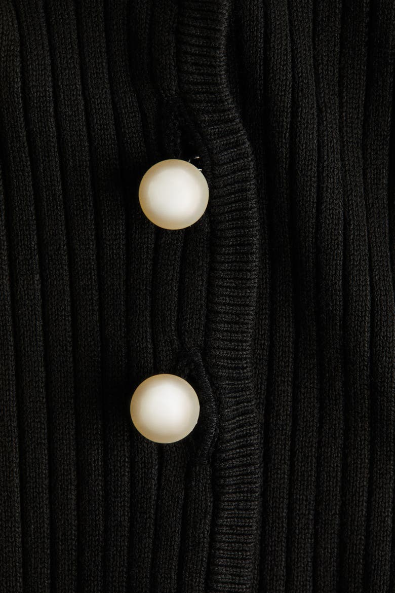 Rib-knit Cardigan, Alternate, color, Black