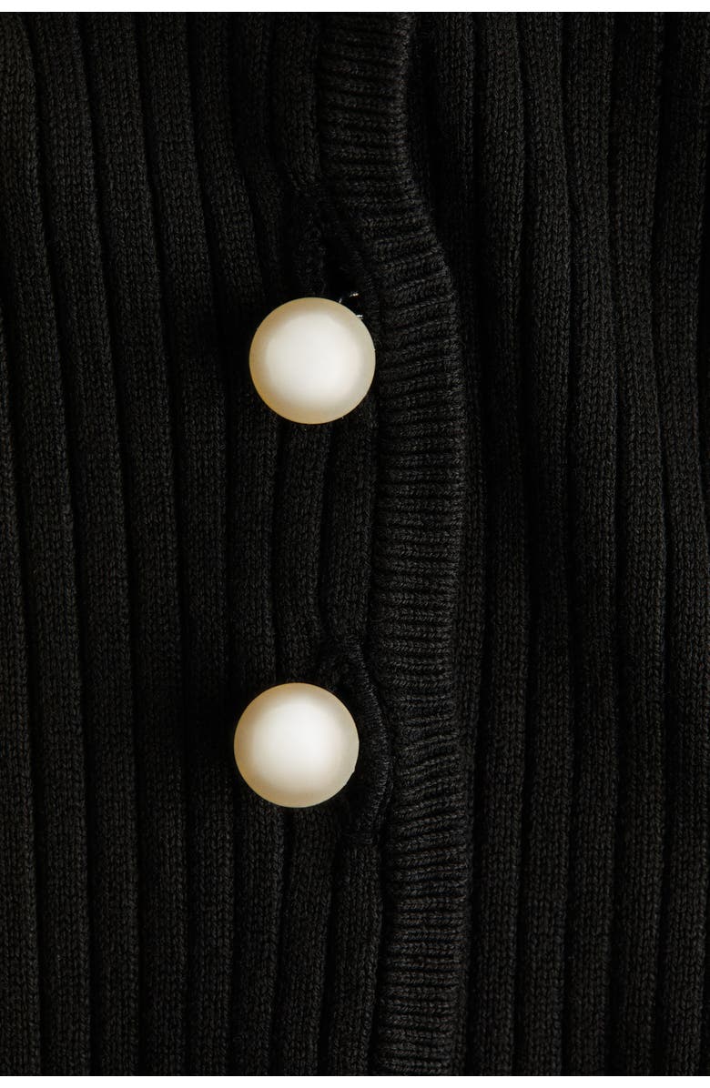 H&M Rib-knit Cardigan, Alternate, color, Black