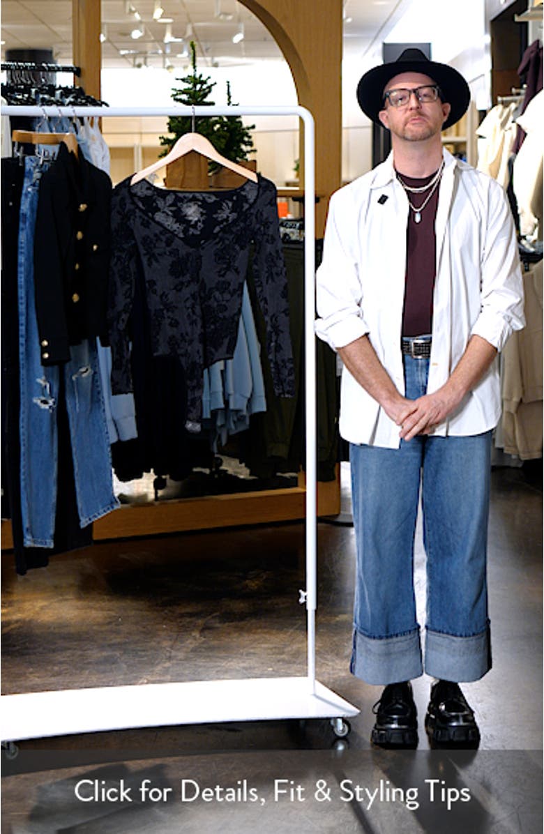 Send Love Floral Jacquard Long Sleeve Bodysuit, sales video thumbnail