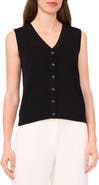 Halogen® Sleeveless Button-Up Sweater