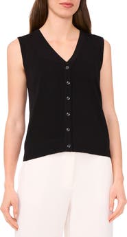 Halogen® Sleeveless Button-Up Sweater