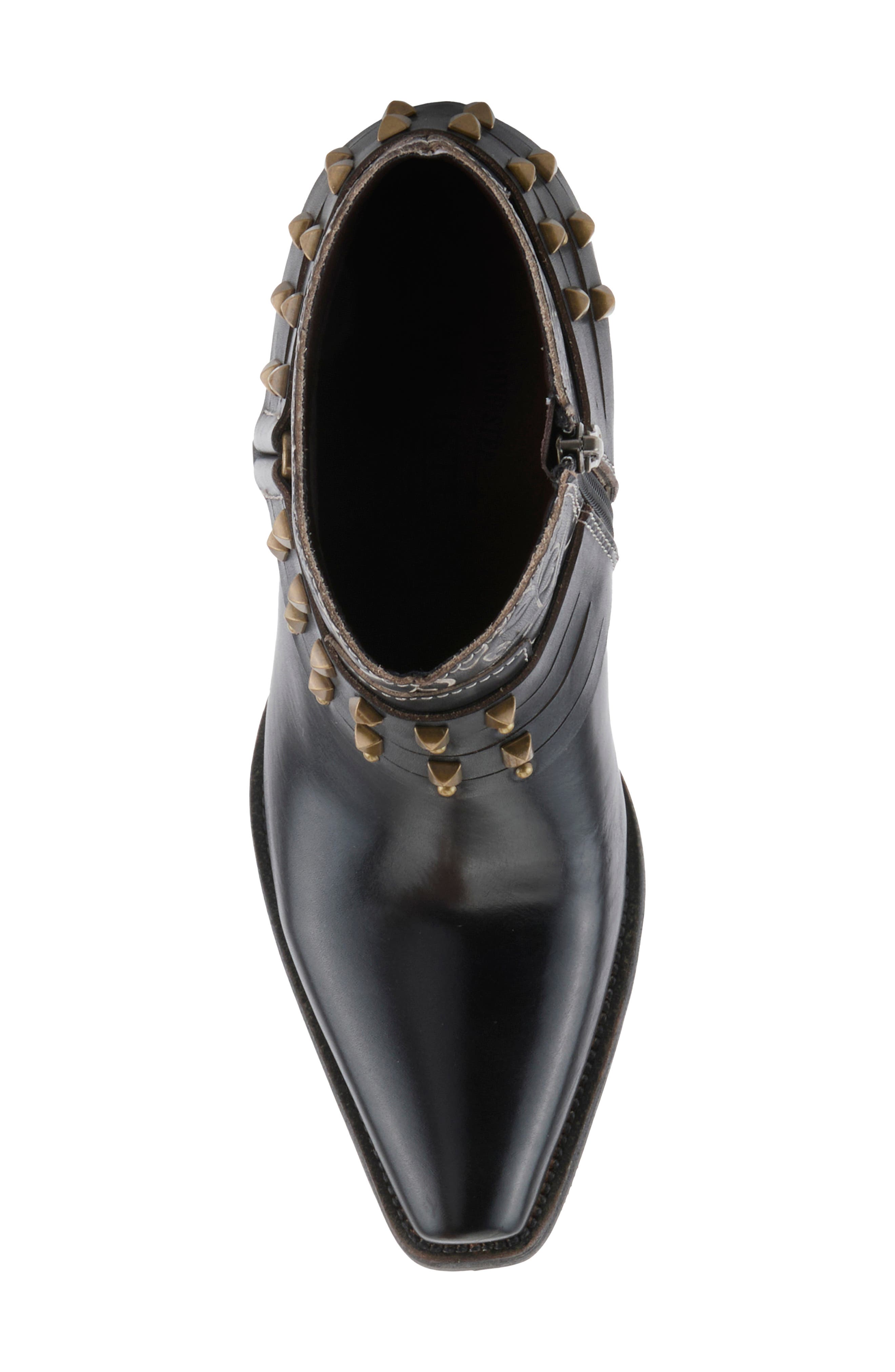 Meechelle Leather Bootie, Alternate, color, BLACK