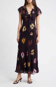 Rails Neela Blurred Floral Ruffle Maxi Dress