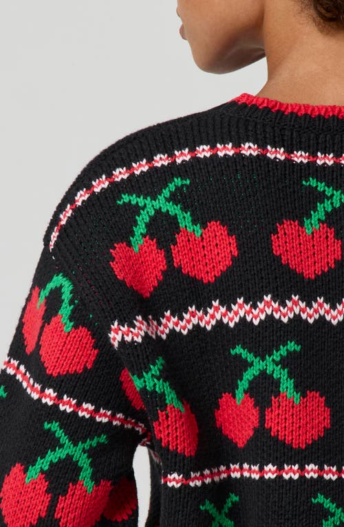 Florence By Mills Cherry Crewneck Crop Sweater In Multi