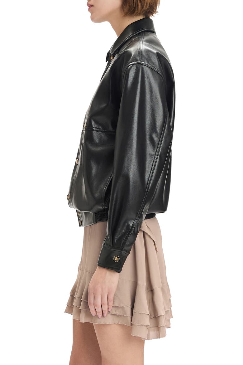 The Beacon Faux Leather Jacket, Alternate, color, RAVEN