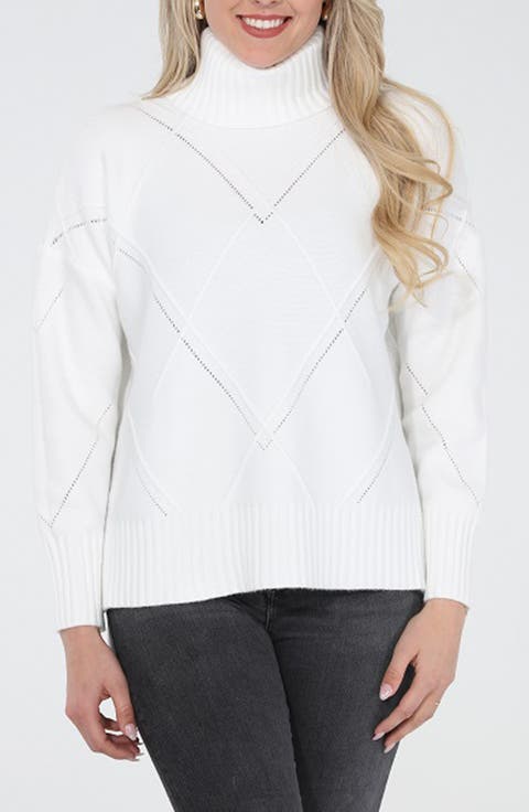 Argyle Turtleneck Sweater