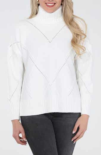 RAIN AND ROSE Argyle Turtleneck Sweater