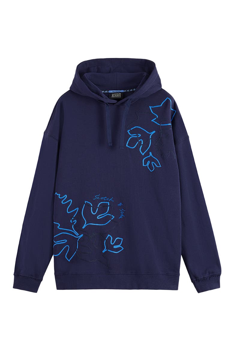 Soutache Embellished Hoodie, Alternate, color, PEACOAT