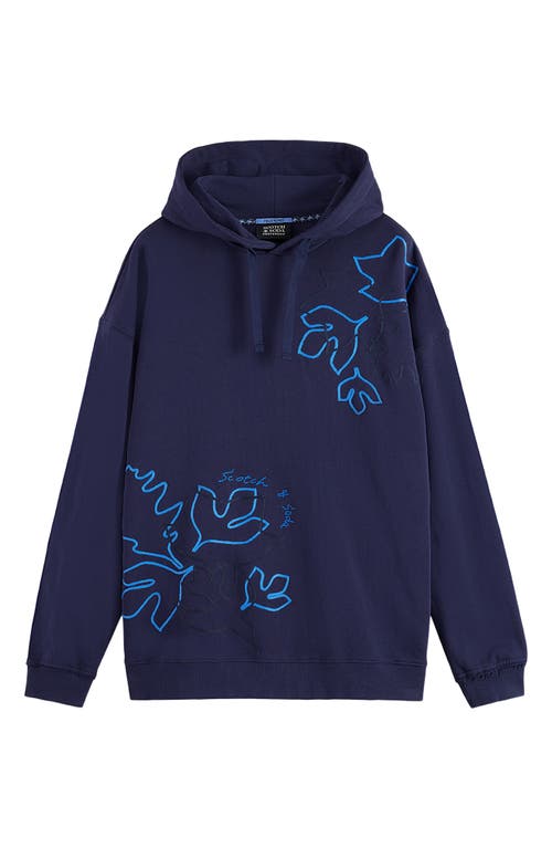 Scotch & Soda Soutache Embellished Hoodie In Blue