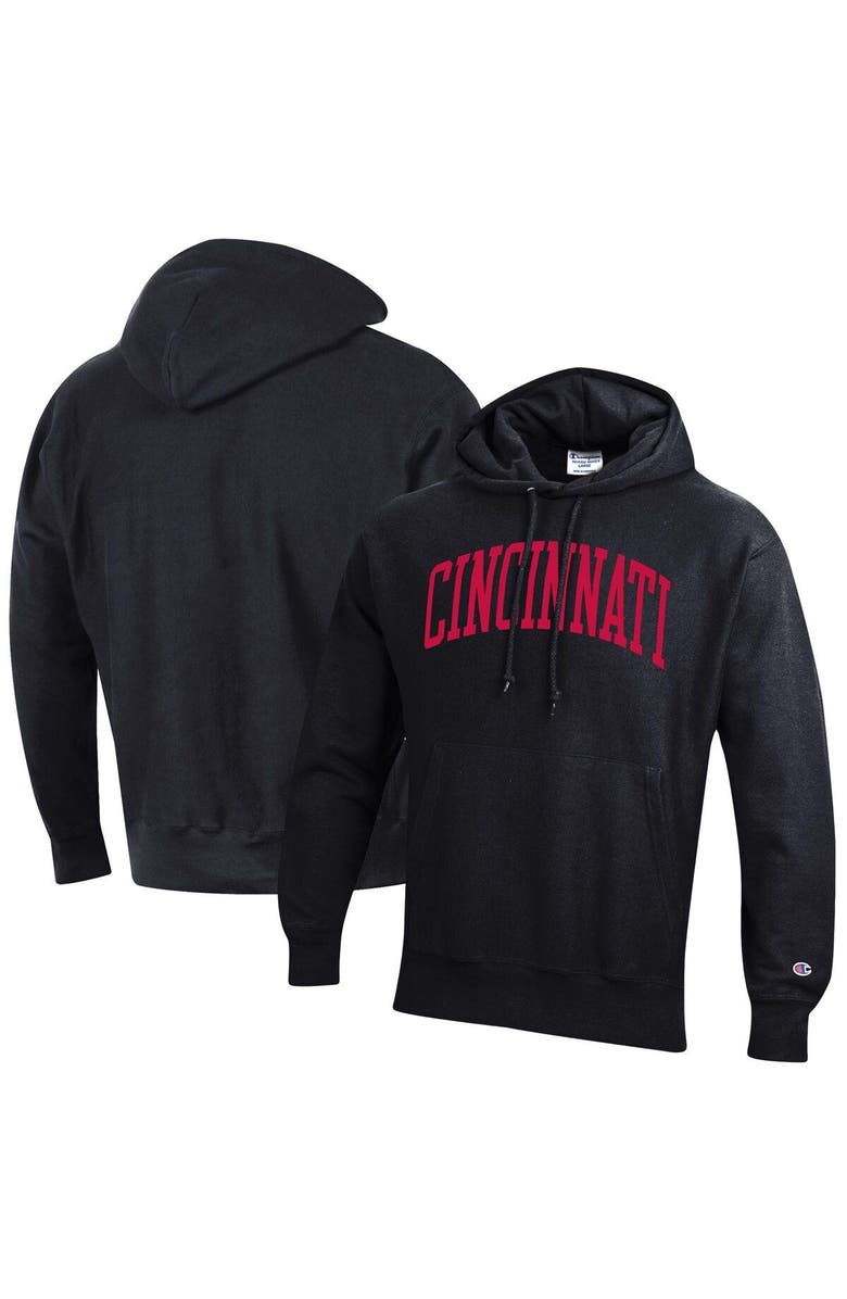 Champion Men's Champion Black Cincinnati Bearcats Team Arch Reverse Weave Pullover Hoodie, Main, color, Black