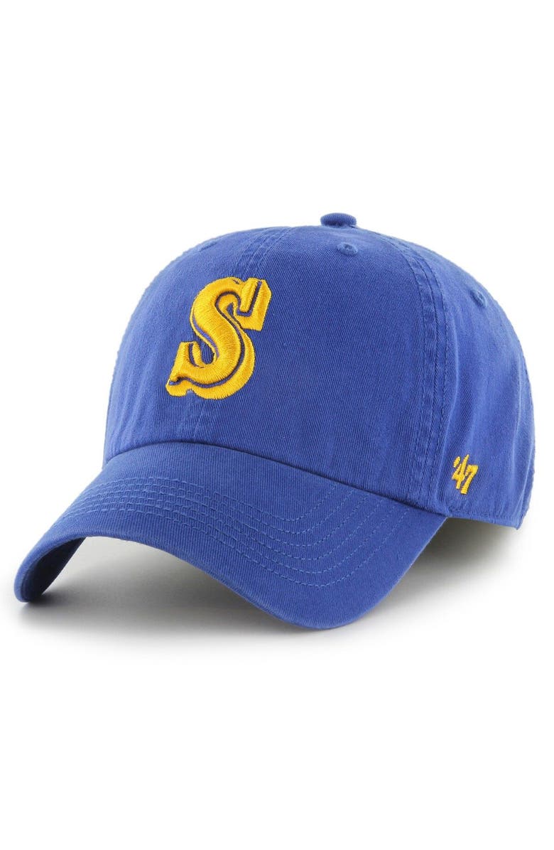 '47 Men's '47 Royal Seattle Mariners Cooperstown Collection Franchise Fitted Hat, Main, color, 