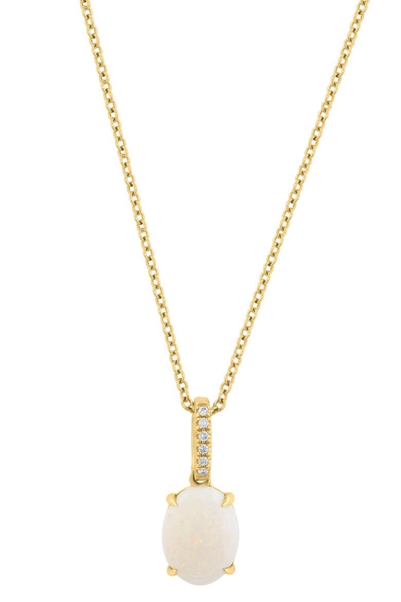 14K Yellow Gold Golden Moon Opal Pendant, Main, color, White