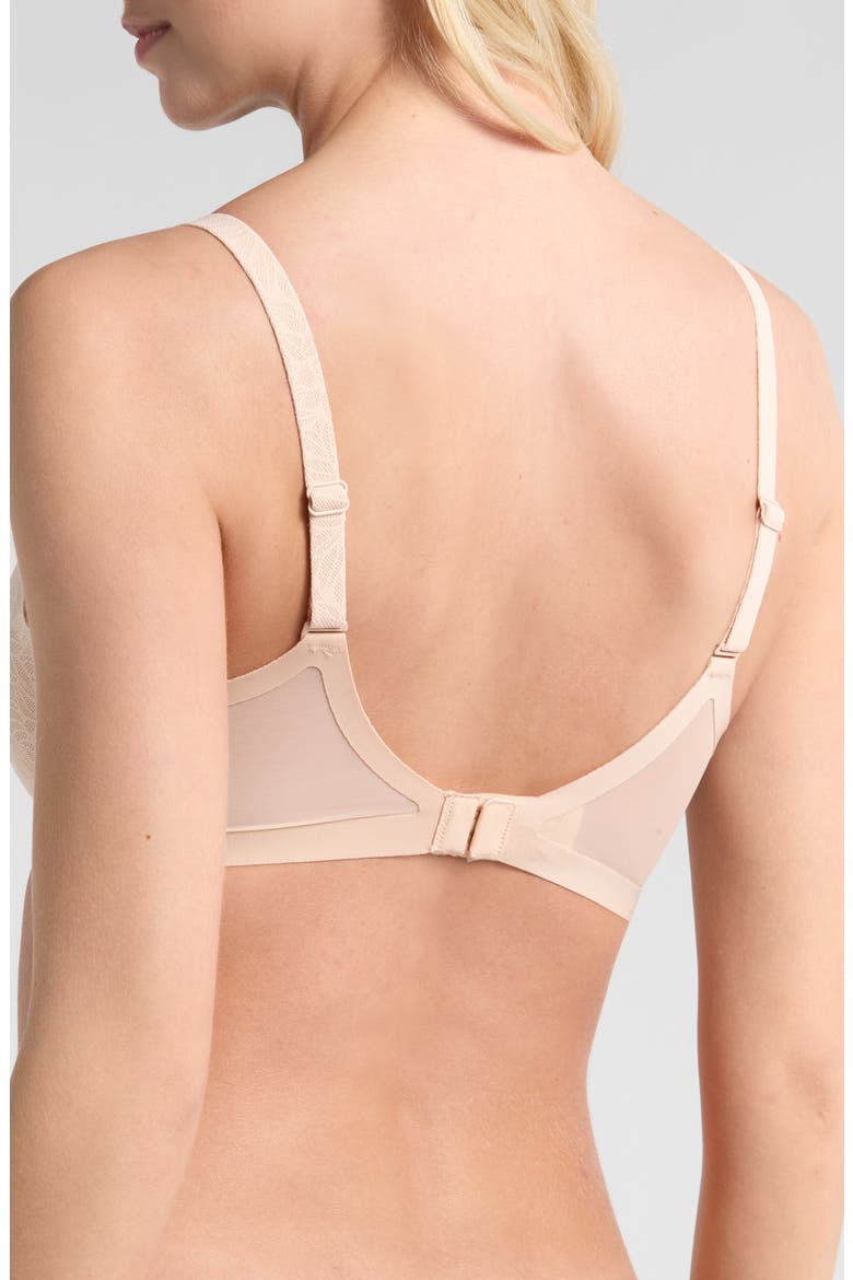 Pure Lace Unlined Underwire Minimizer Bra, Alternate, color, BLUSH