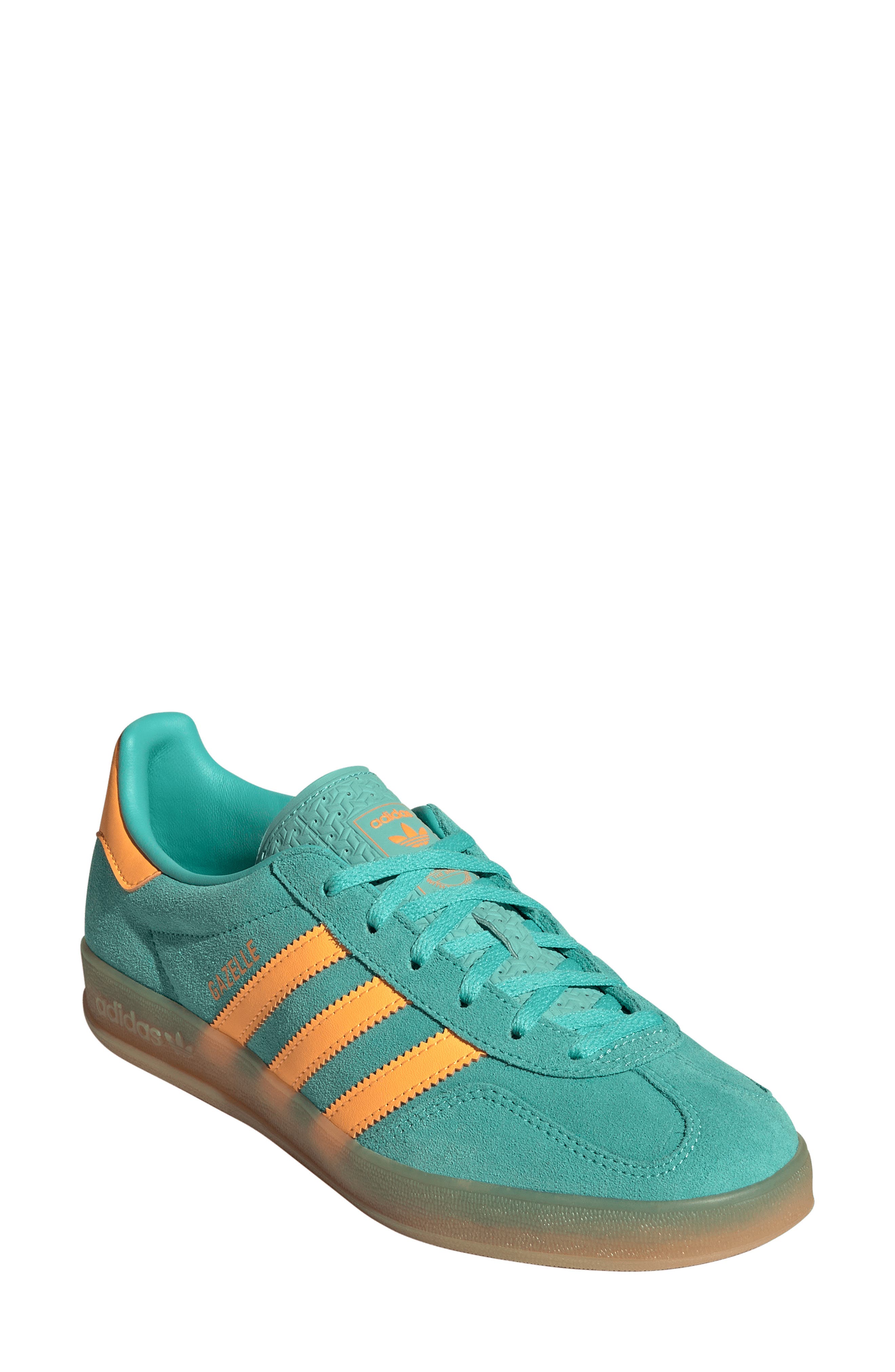 adidas Gazelle Indoor Sneaker, Main, color, Acid Mint/ Flash Orange/ Gum
