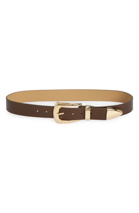 Puffy Buckle Faux Leather Belt