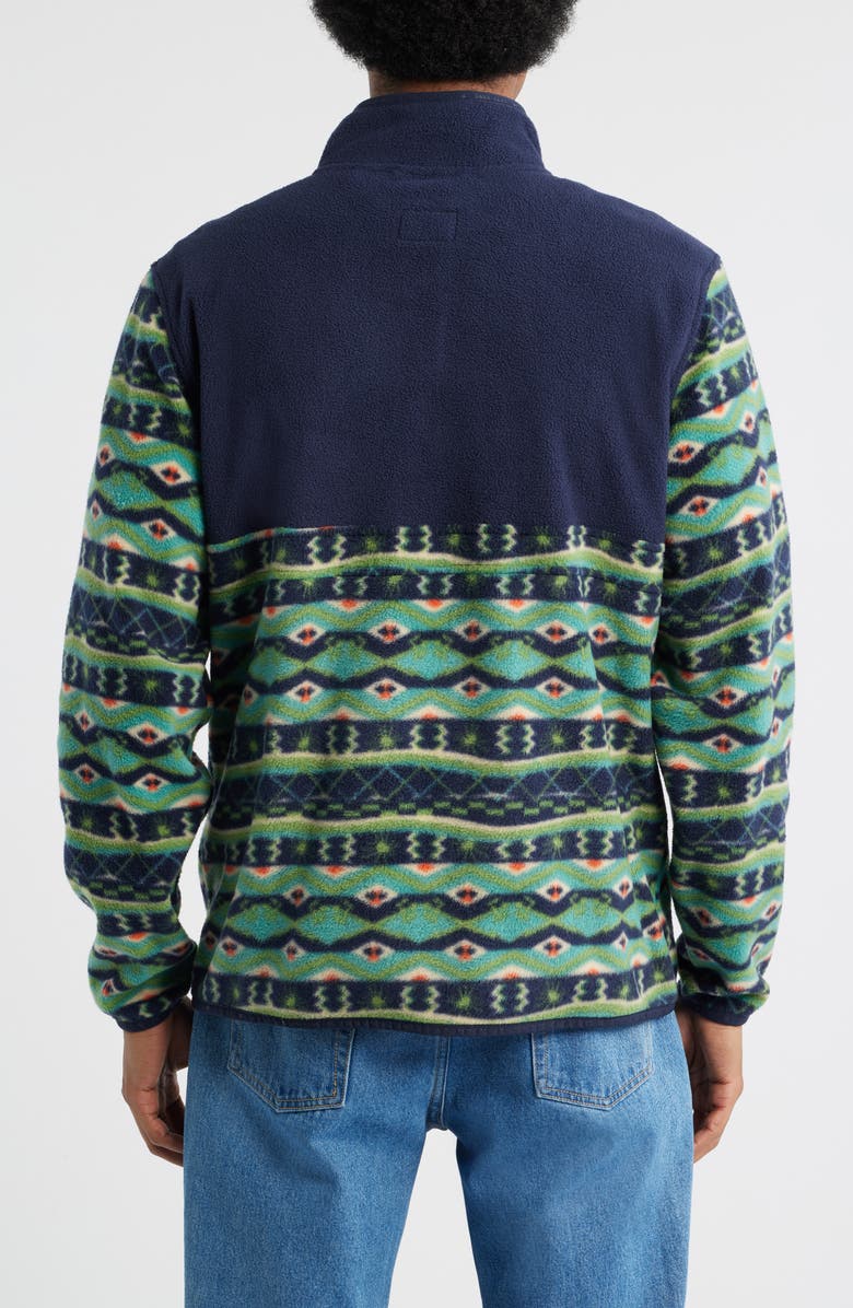 DARK SEAS Walter Fleece Quarter Zip Pullover, Alternate, color, Navy/ Teal