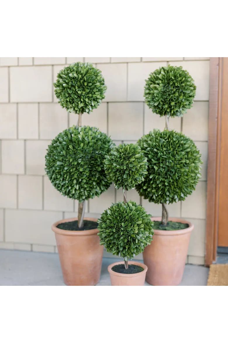 36" Double Boxwood Topiary in Pot, Alternate, color, Green