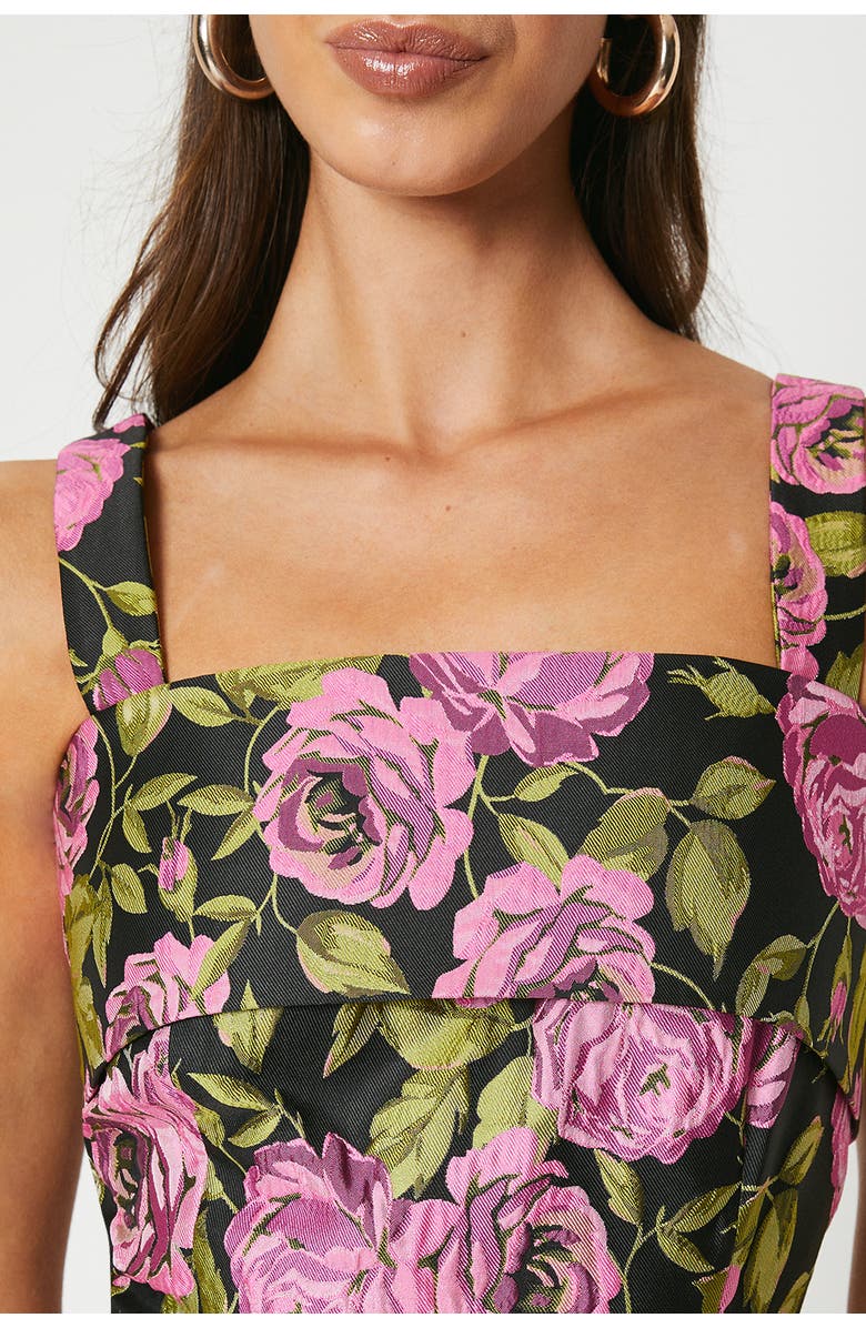 Coast Wide Strap Jacquard Midi Dress, Alternate, color, Black