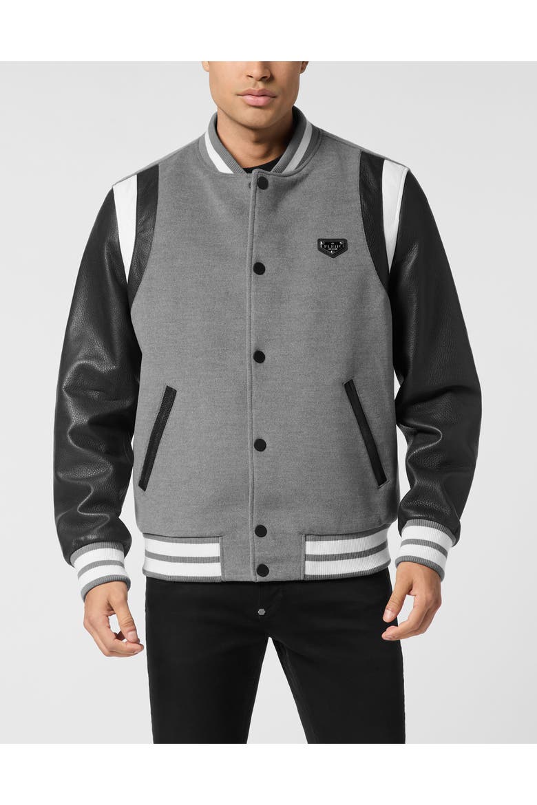 Composed Bomber Jacket Men, Main, color, grey
