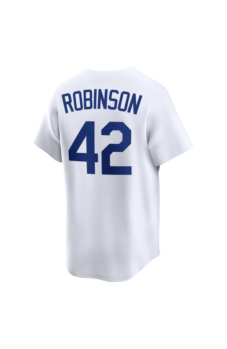 Nike Men's Nike Jackie Robinson White Brooklyn Dodgers Throwback Cooperstown Collection Limited Jersey, Alternate, color, White