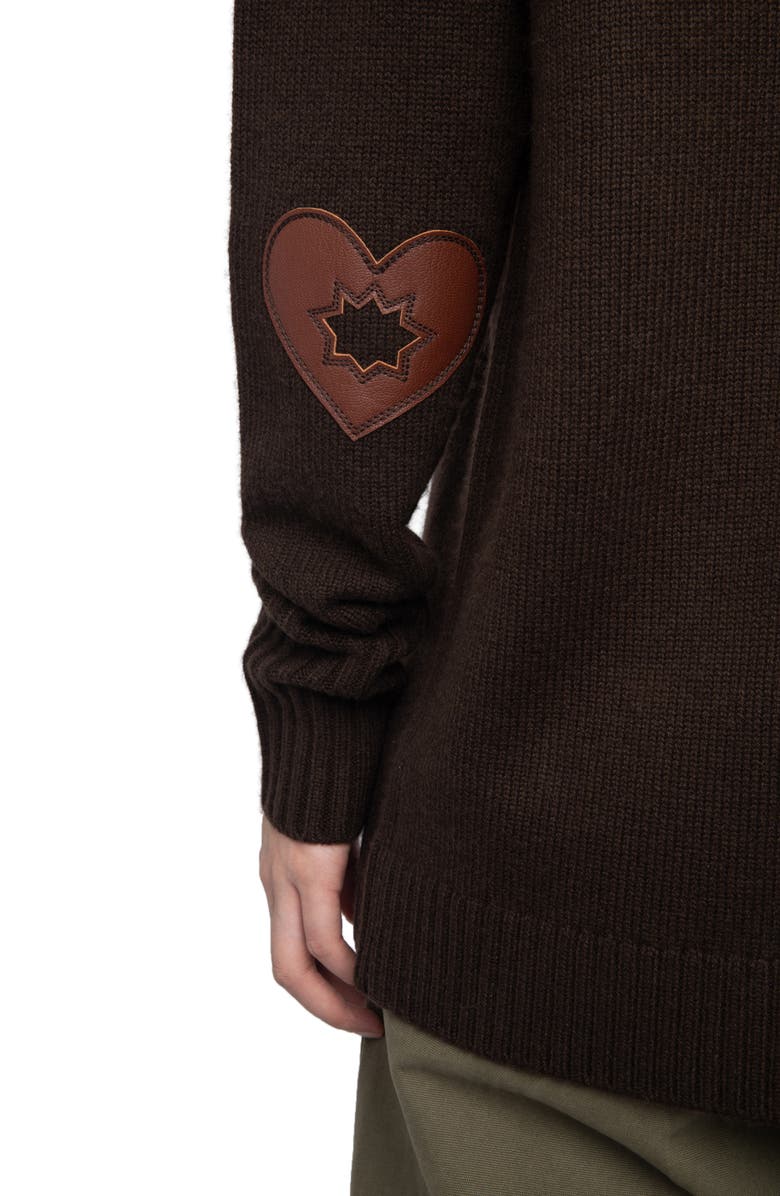 Zadig & Voltaire Elbow Patch Wool & Cashmere Hooded Cardigan, Alternate, color,