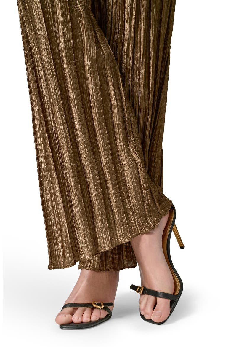 Pleated Wide Leg Pants, Alternate, color, GOLD