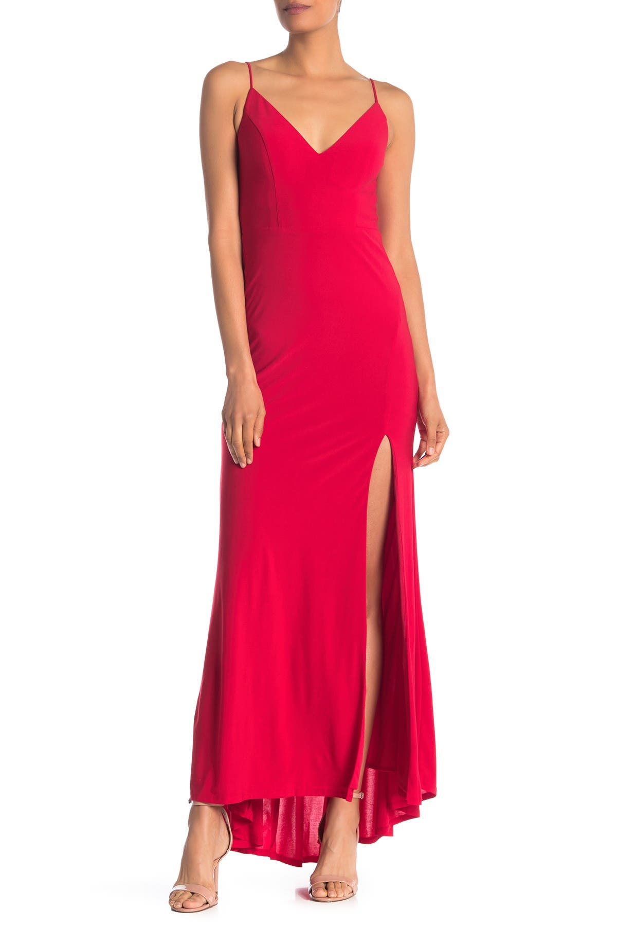 Plunge V-Neck Jersey Gown - image 5