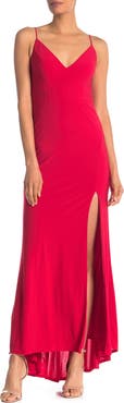 Jump Apparel Plunge V-Neck Jersey Gown