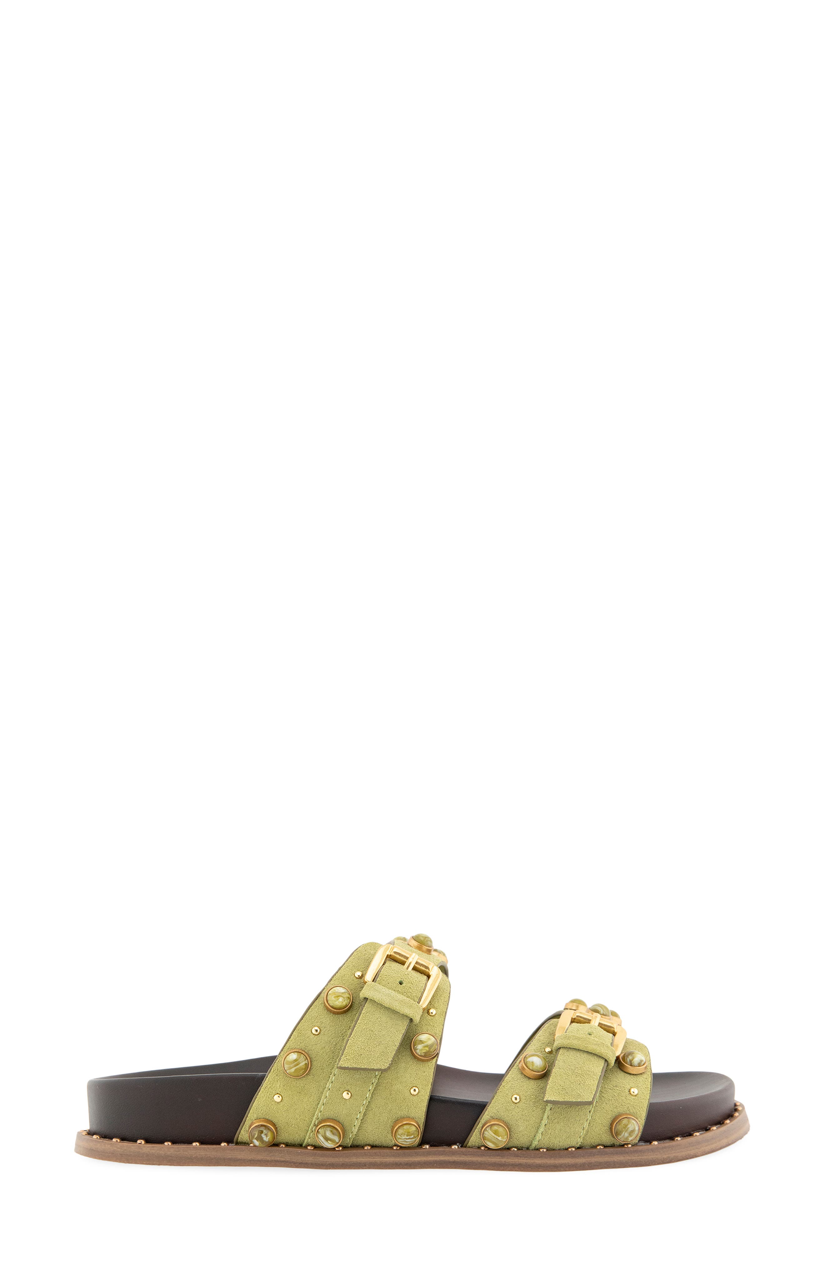 Deardra Two-Strap Sandal, Alternate, color, ARTICHOKE SUEDE