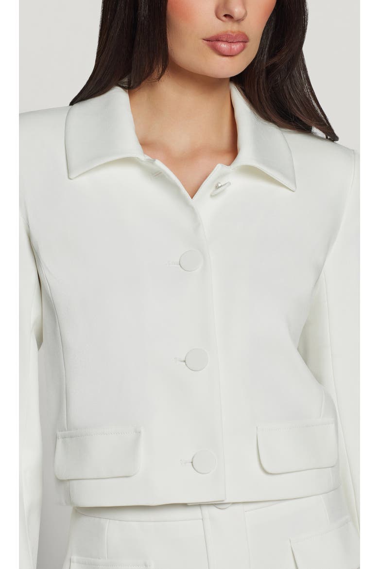 Luella Crepe Jacket, Alternate, color, White