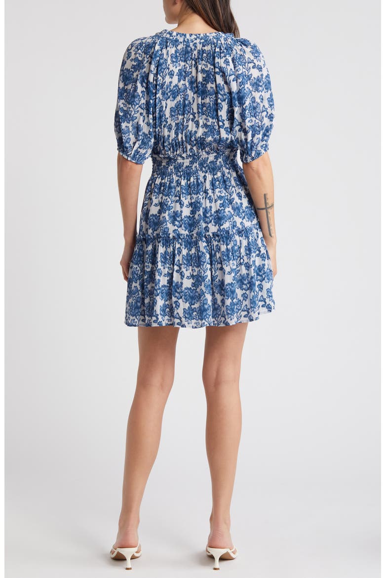 Fiorella Floral Smocked Dress, Alternate, color, CHAMBRAY FLORAL