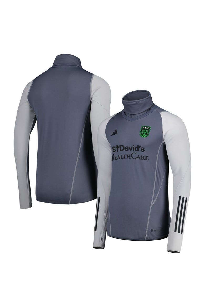 Men's adidas Gray Austin FC Warm Raglan COLD.RDY Top, Main, color, Gray