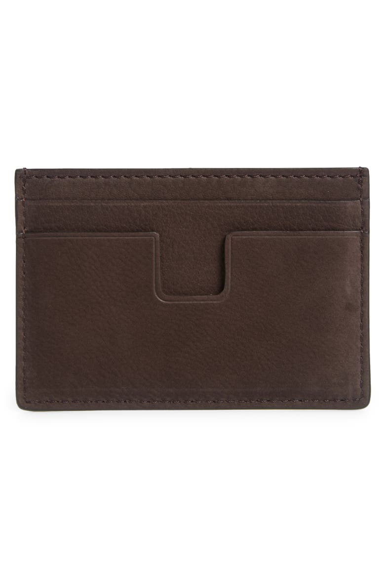 T-Line Nubuck Card Case, Alternate, color, 1B076 DEEP UMBER
